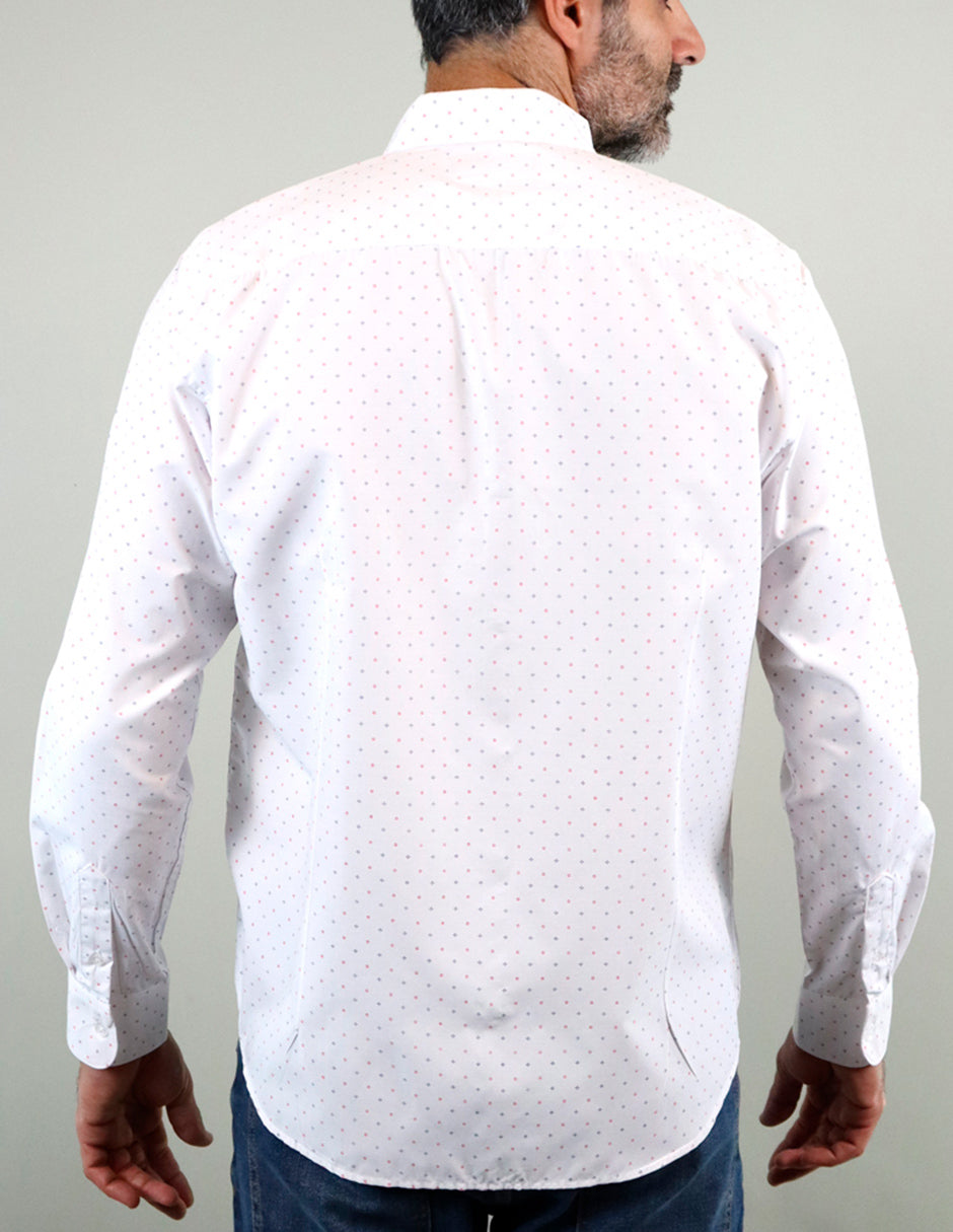 CAMISA MANGA LARGA BLANCO ESTAMPADO  REF 2209244 E