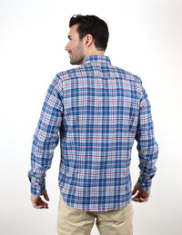 Camisa de Franela Azul de Cuadros con Manga Larga 2209289