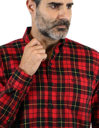 Camisa Franela Roja Cuadros Manga Larga 2209291