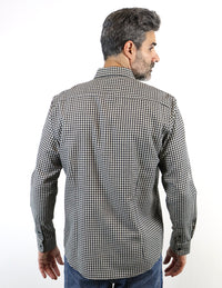 Camisa de Franela Negra de Cuadros con Manga Larga 2209298