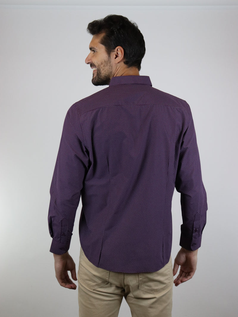 CAMISA MANGA LARGA MORADO ESTAMPADO REF 2210323