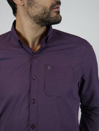 CAMISA MANGA LARGA MORADO ESTAMPADO REF 2210323