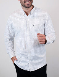 CAMISA MANGA LARGA BLANCO ESTAMPADO  REF 2210334 E