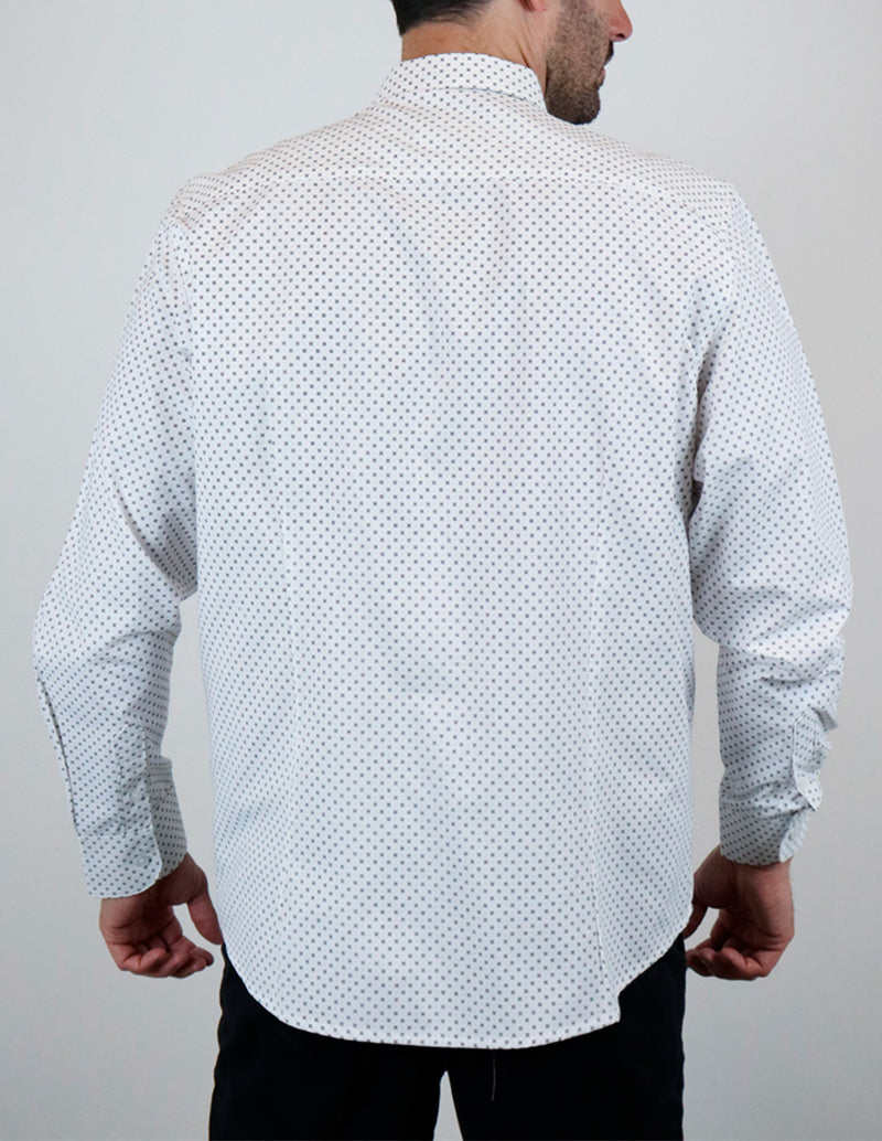 CAMISA MANGA LARGA BLANCO ESTAMPADO  REF 2210334 E