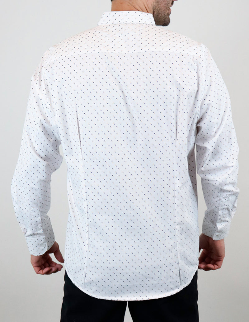 CAMISA MANGA LARGA BLANCO ESTAMPADO  REF 2210345 E