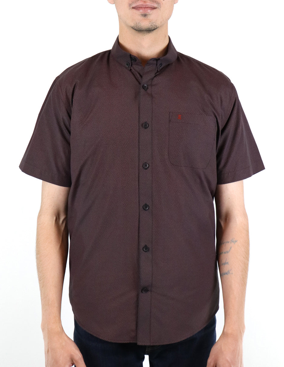 Camisa Vino con Estampado de Manga Corta 2210360 - dioromx