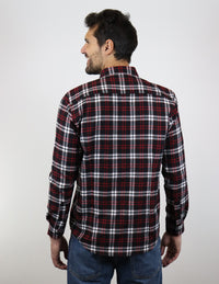 Camisa de Franela Negra de Cuadros con Manga Larga 2210390