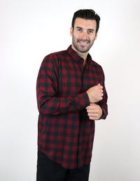 Camisa de Franela Roja de Cuadros con Manga Larga 2210396