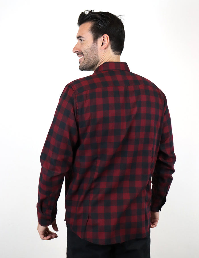 Camisa de Franela Roja de Cuadros con Manga Larga 2210396