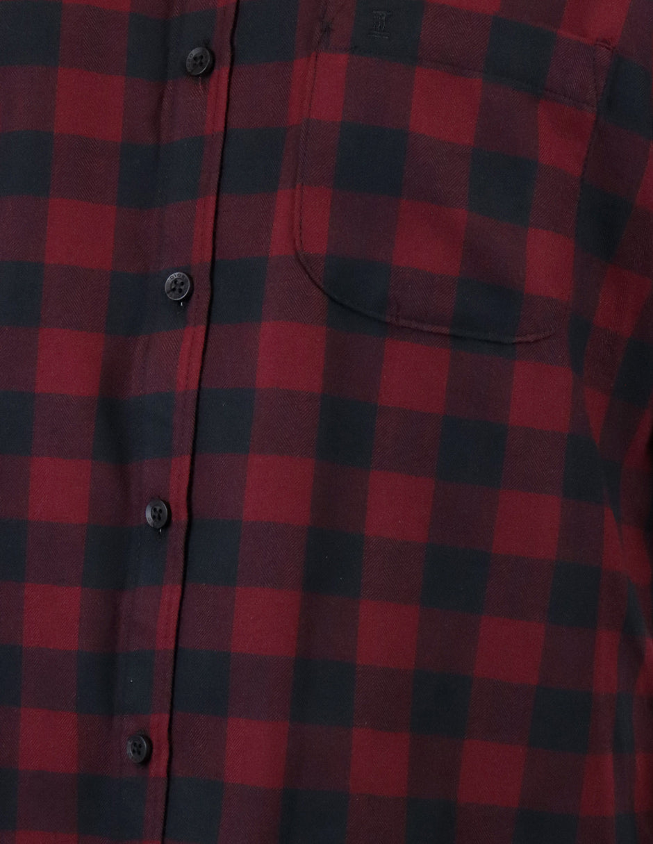 Camisa de Franela Roja de Cuadros con Manga Larga 2210396