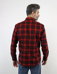 Camisa de Franela Roja de Cuadros con Manga Larga 2210398
