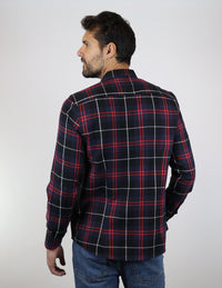 Camisa de Franela Negra de Cuadros con Manga Larga 2210399