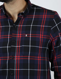 Camisa de Franela Negra de Cuadros con Manga Larga 2210399