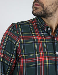 Camisa de Franela Verde de Cuadros con Manga Larga 2210405