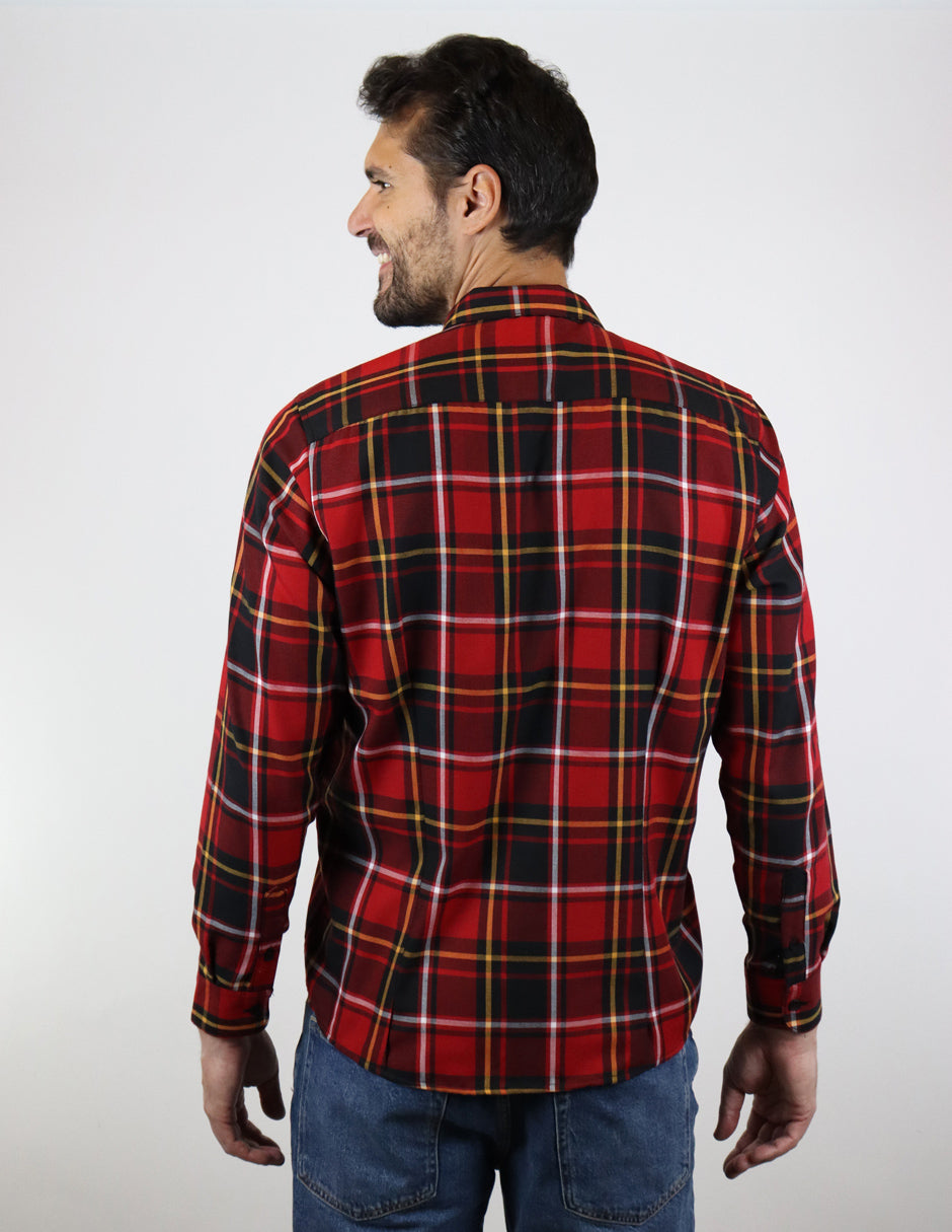 Camisa de Franela Roja de Cuadros con Manga Larga 2210406