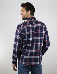 Camisa de Franela Azul de Cuadros con Manga Larga 2210408
