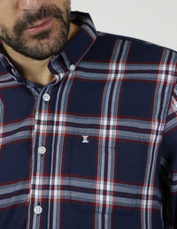 Camisa de Franela Azul de Cuadros con Manga Larga 2210408