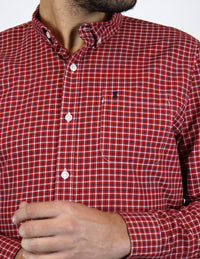 Camisa Cuadros Roja Manga Larga Talla Extra 100% Algodón 2212461