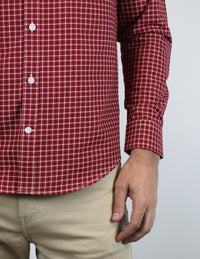 Camisa Cuadros Roja Manga Larga Talla Extra 100% Algodón 2212461