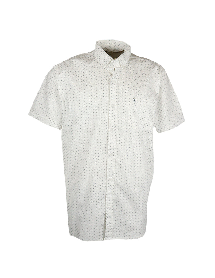 CAMISA MANGA CORTA BLANCO ESTAMPADO 100% ALGODÓN  REF 2212492