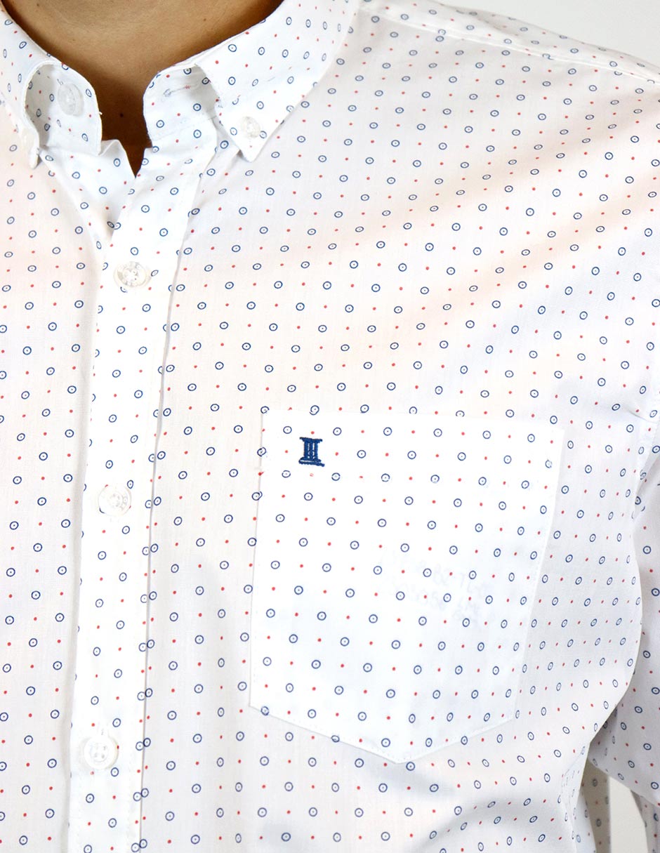 CAMISA MANGA LARGA BLANCO ESTAMPADO 100% ALGODÓN TALLA Regular 2303056 - dioromx