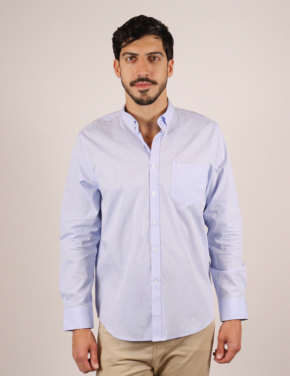 CAMISA MANGA LARGA ESTAMPADA AZUL REF 2304090