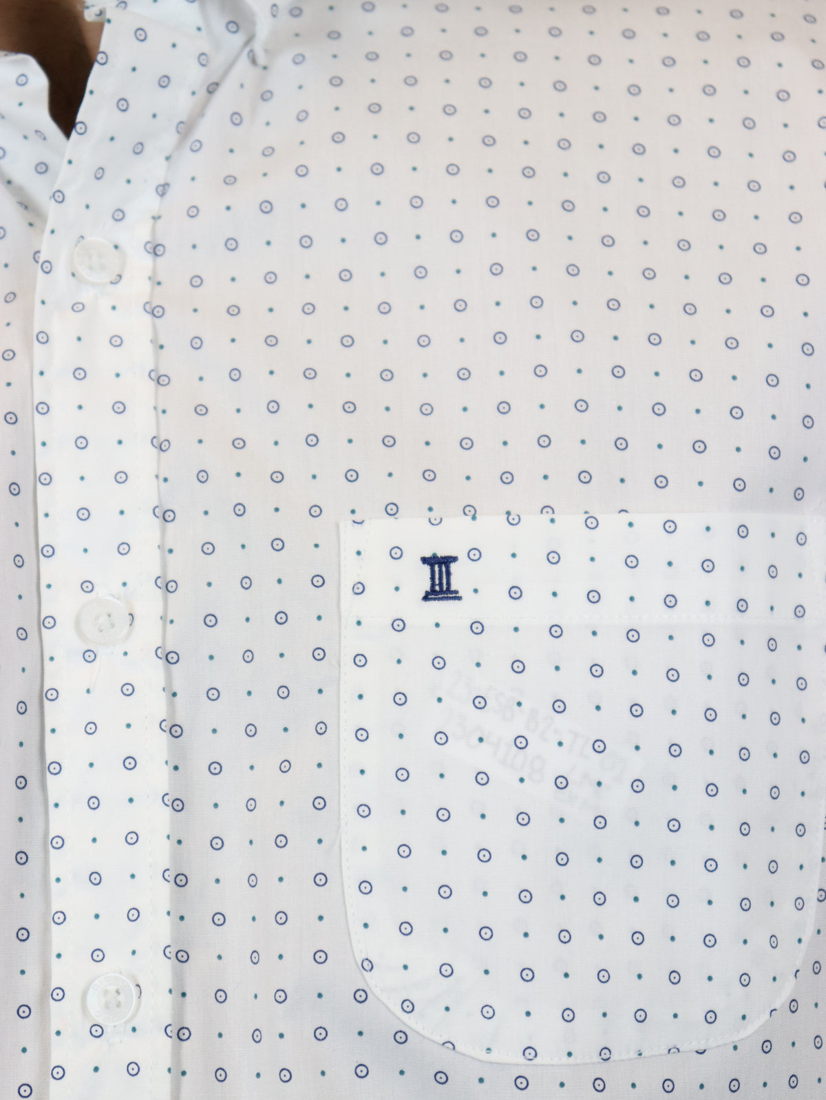 CAMISA MANGA CORTA BLANCO ESTAMPADO 100% ALGODÓN TALLA EXTRA 2304108 - dioromx