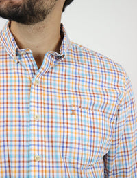 Camisa de Cuadros Multicolor con Manga Larga Talla Extra 100% Algodón 2305125 - dioromx