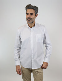 CAMISA MANGA LARGA BLANCO ESTAMPADO 100% ALGODÓN  REF 2305140