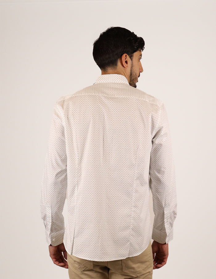 CAMISA MANGA LARGA BLANCO ESTAMPADO 100% ALGODÓN 2305141