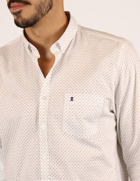 Camisa de Vestir Manga Larga Blanca con Estampado Talla Extra 2305141 - dioromx