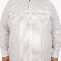 Camisa de Vestir Manga Larga Blanca con Estampado 2305141