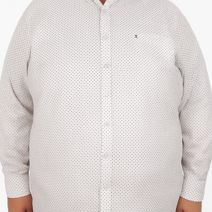 Camisa de Vestir Manga Larga Blanca con Estampado 2305141