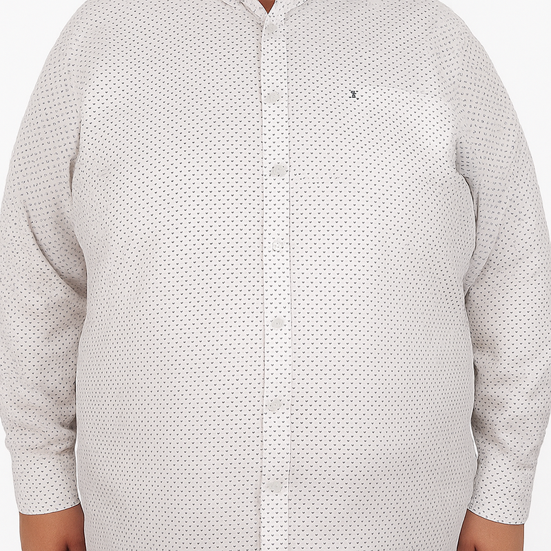 Camisa de Vestir Manga Larga Blanca con Estampado 2305141