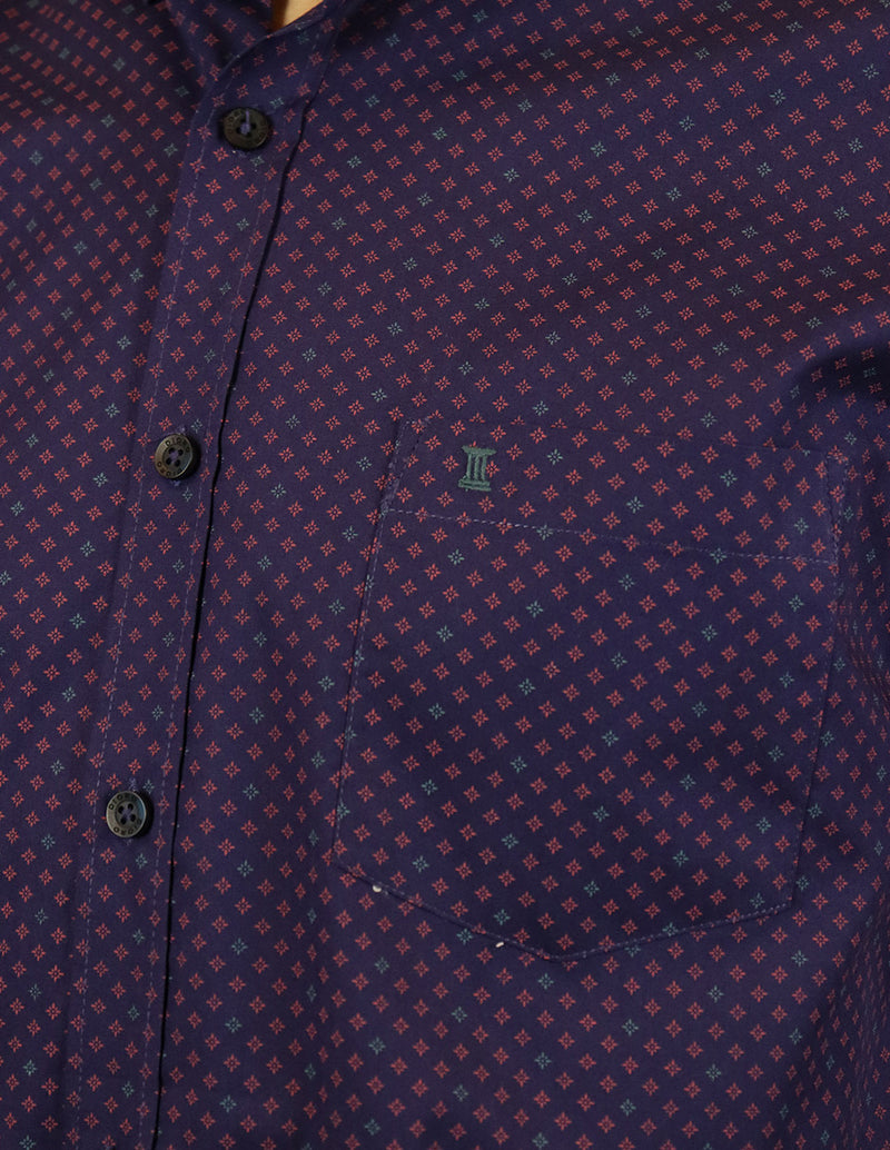 CAMISA MANGA LARGA MORADO ESTAMPADO 100% ALGODÓN  REF 2305149 E