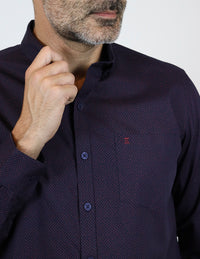 Camisa Estampada Morada de Manga Larga 100% Algodón 2305161 - dioromx