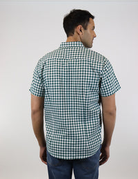 CAMISA MANGA CORTA VERDE CUADROS REF 2305170