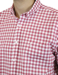 CAMISA MANGA LARGA ROSA CUADROS  REF 2305192