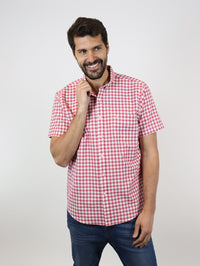 CAMISA MANGA LARGA ROSA CUADROS  REF 2305192