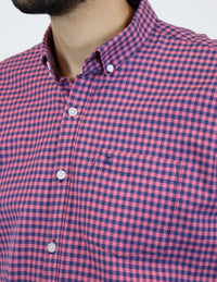 CAMISA MANGA LARGA ROSA CUADROS  REF 2306199