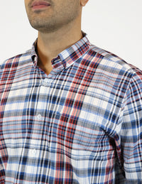 CAMISA MANGA LARGA AZUL CUADROS  REF 2306201