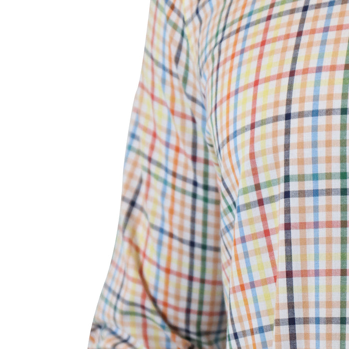 CAMISA MANGA CORTA MULTICOLOR CUADROS 100% ALGODÓN
