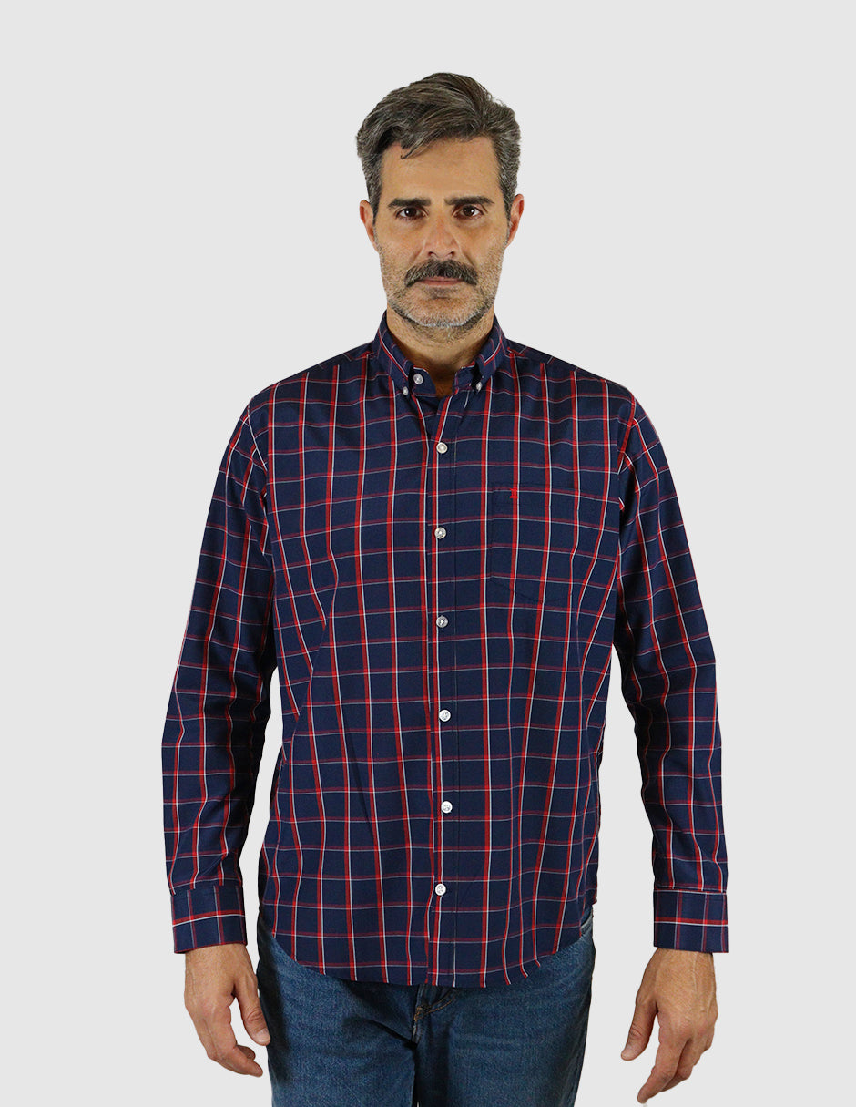 Camisa Cuadros Azul de Manga Larga 2306226