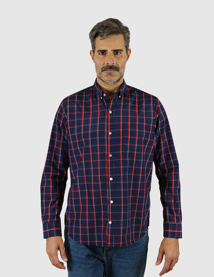 Camisa Cuadros Azul de Manga Larga 2306226