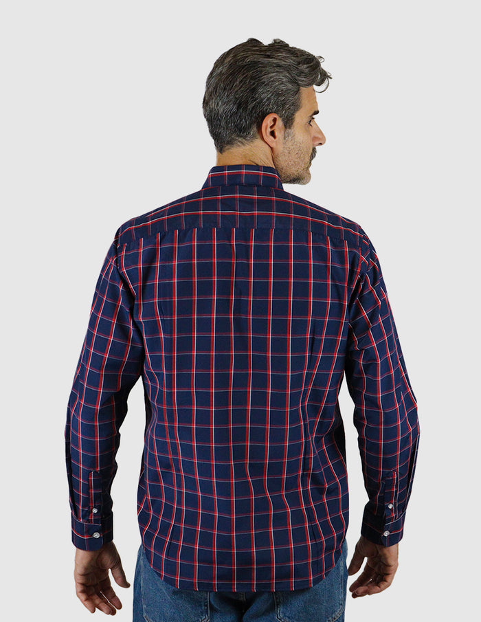 Camisa Cuadros Azul de Manga Larga 2306226