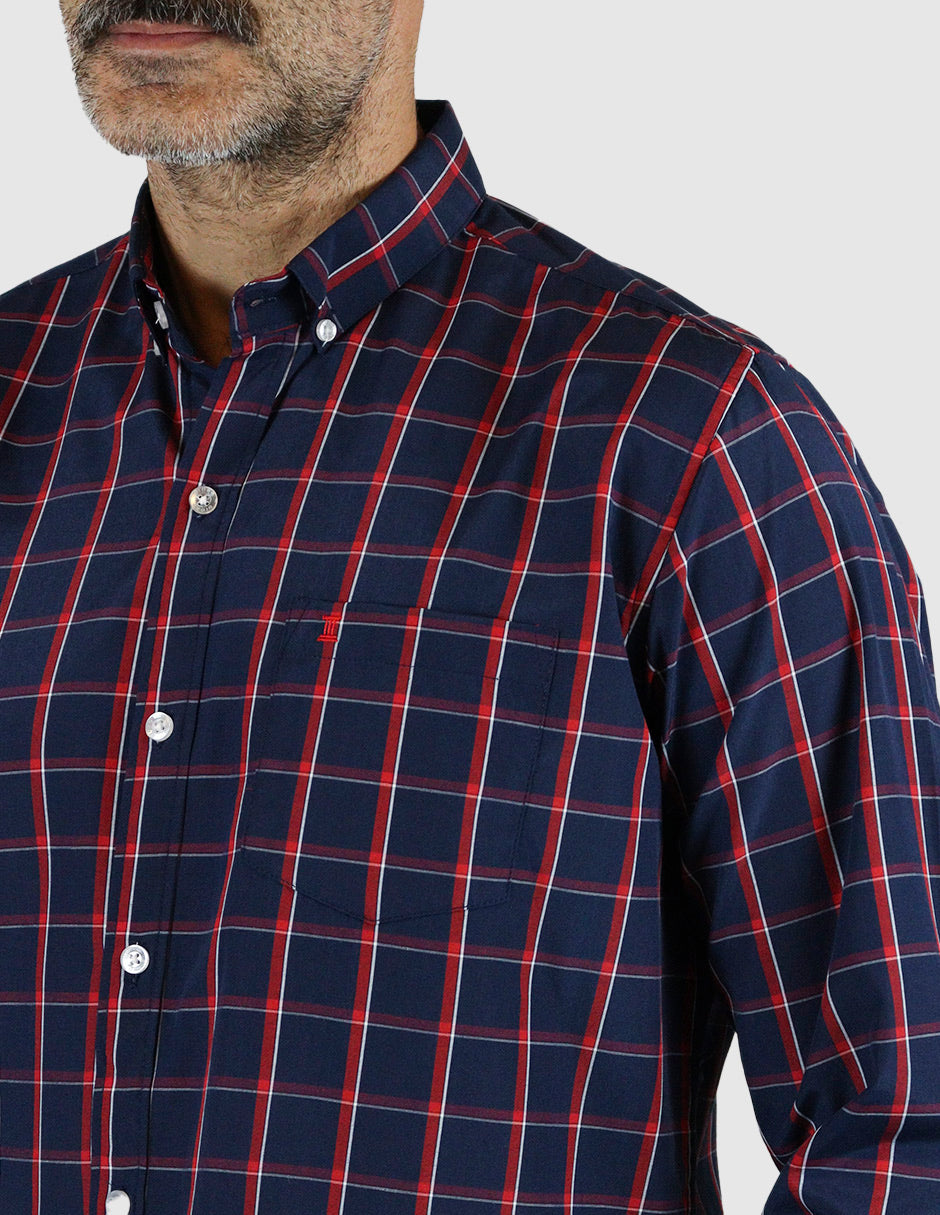 Camisa Cuadros Azul de Manga Larga 2306226