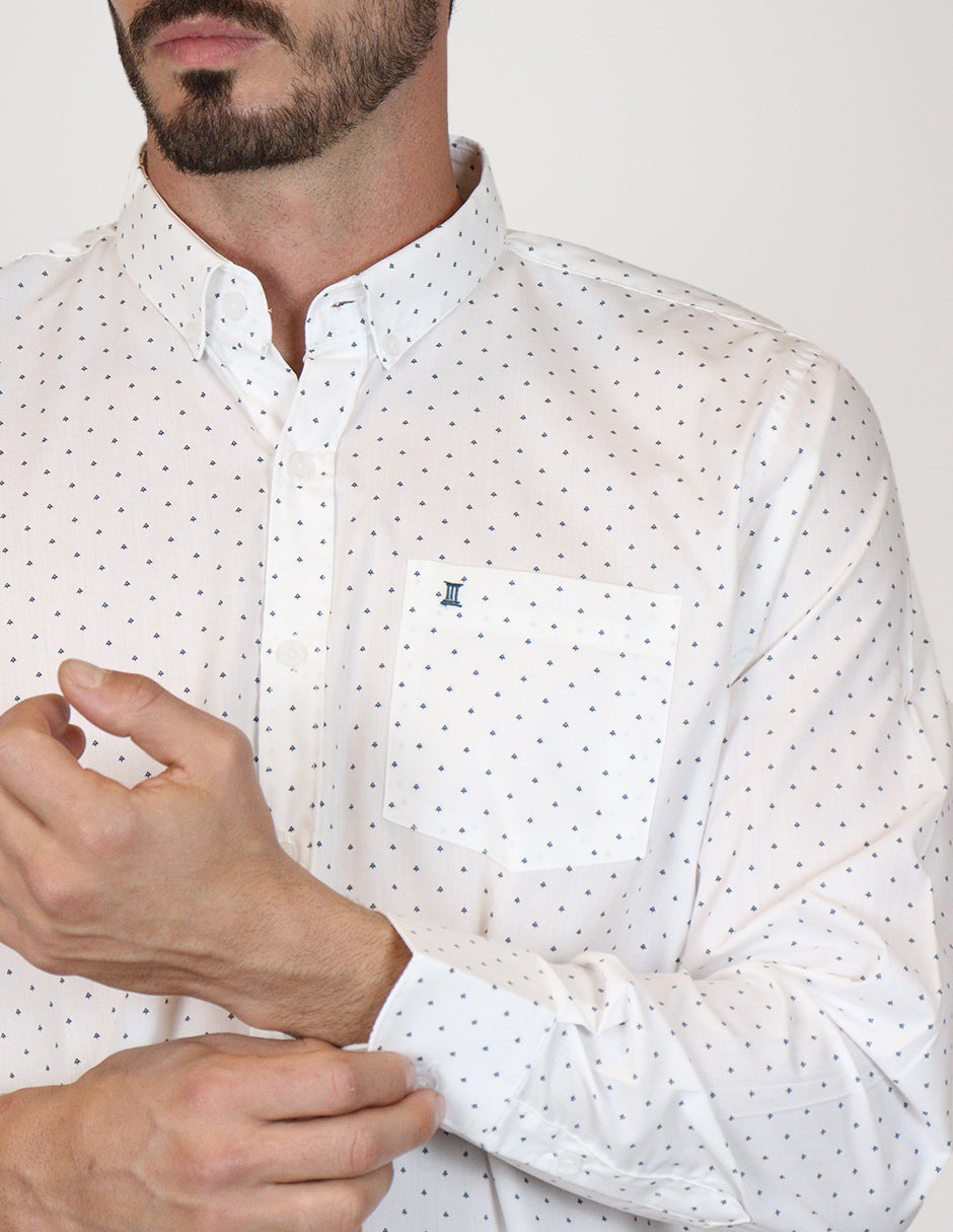 CAMISA MANGA LARGA BLANCO ESTAMPADO  REF 2306234