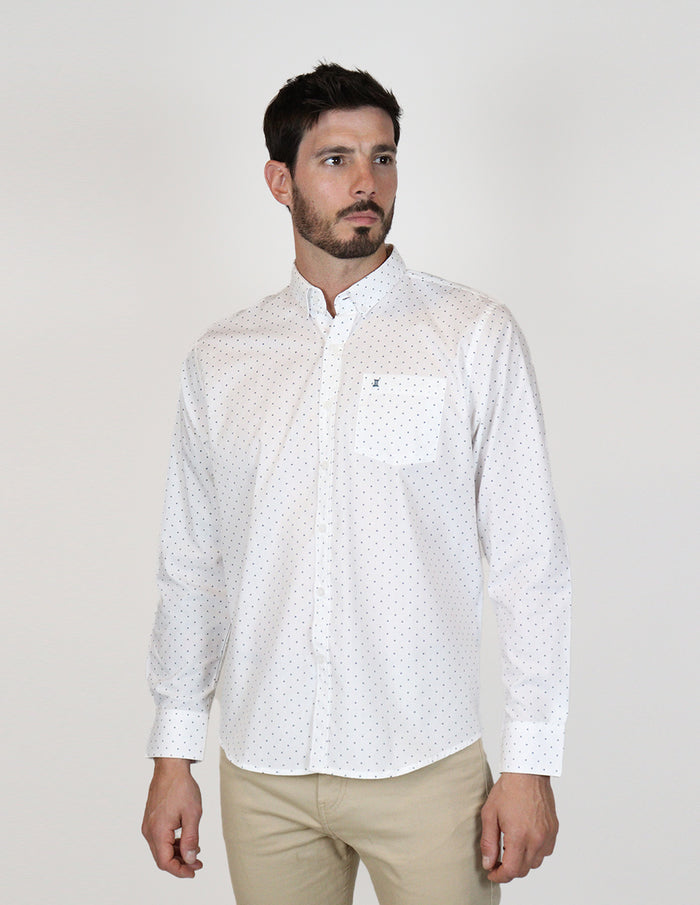 CAMISA MANGA LARGA BLANCO ESTAMPADO  REF 2306234