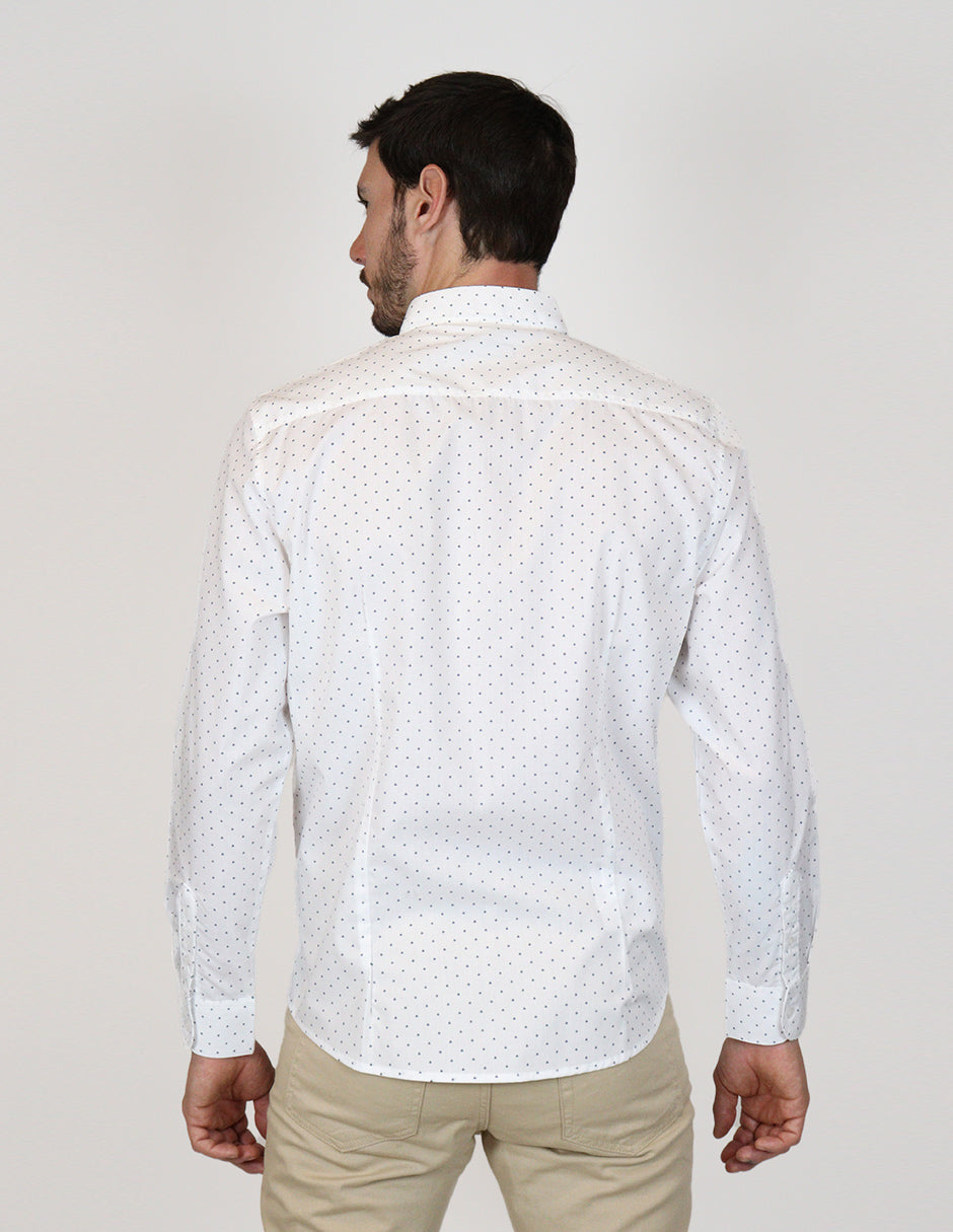 CAMISA MANGA LARGA BLANCO ESTAMPADO  REF 2306234