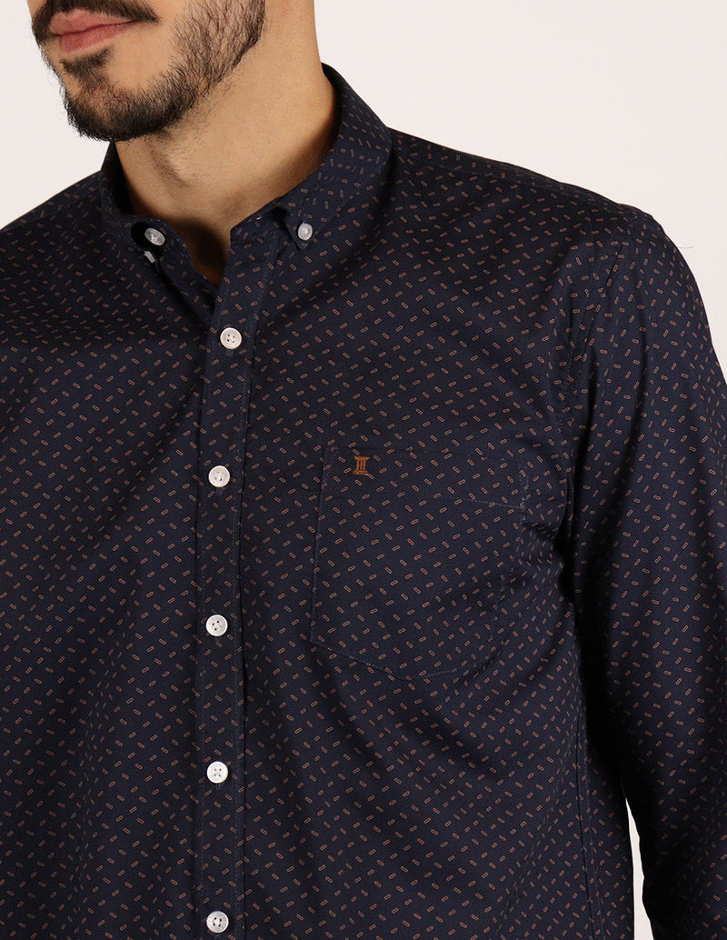 CAMISA MANGA LARGA AZUL ESTAMPADO  REF 2306239